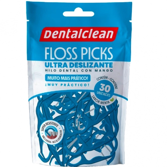 FIO DENT.FLOSSER COM HASTE C/30 UN. DENTALCLEAN