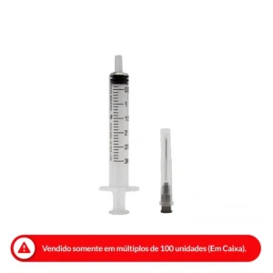 SERINGA HIPODÉRMICA DESCARTÁVEL 3ML 25X7 LUER SLIP MEDIX