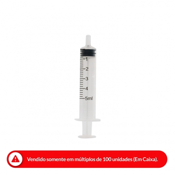 SERINGA HIPODÉRMICA DESCARTÁVEL SEM AGULHA 5ML LUER SLIP MEDIX