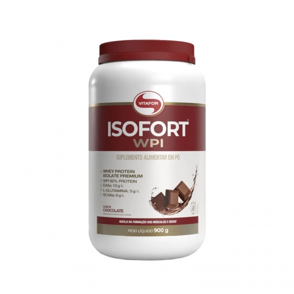 ISOFORT WPI WHEY PROTEIN ISOLADO SABOR CHOCOLATE 900G VITAFOR
