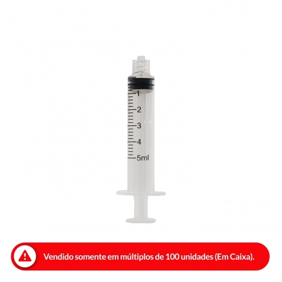 SERINGA HIPODÉRMICA DESCARTÁVEL SEM AGULHA 5ML LUER LOCK MEDIX