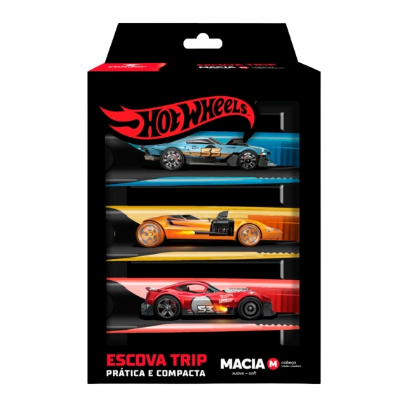 ESCOVA DENTAL MACIA INFANTIL HOT WHEELS TRIP CABEÇA M C/3 CONDOR