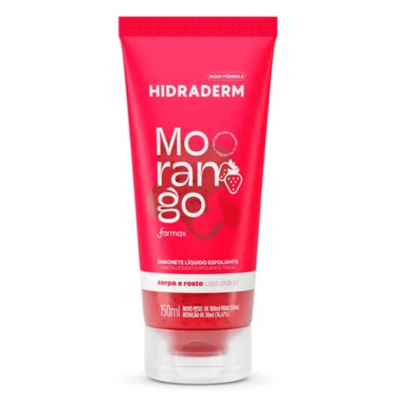 SABONETE LÍQUIDO ESFOLIANTE MORANGO 150ML HIDRADERM