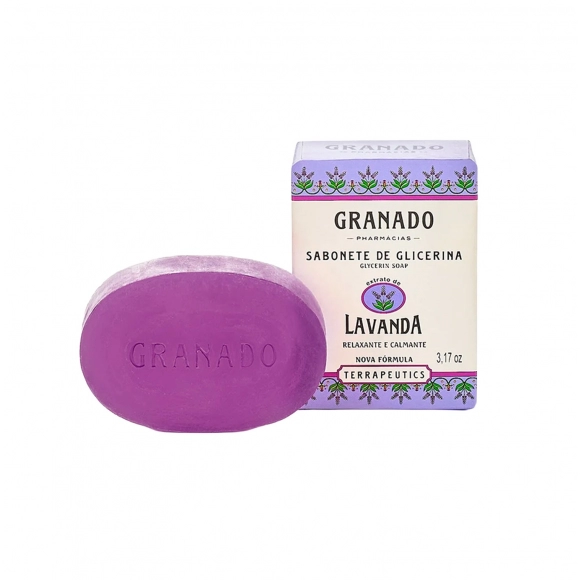 SABONETE BARRA GLICERINA TERRAPEUTICS LAVANDA 90G GRANADO