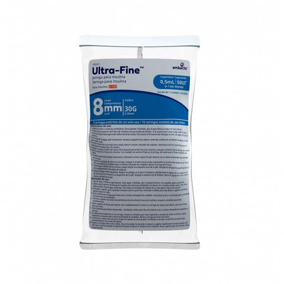 SERINGA PARA INSULINA ULTRA-FINE DESCARTÁVEL 0.5ML 8MM C/10 EMBECTA