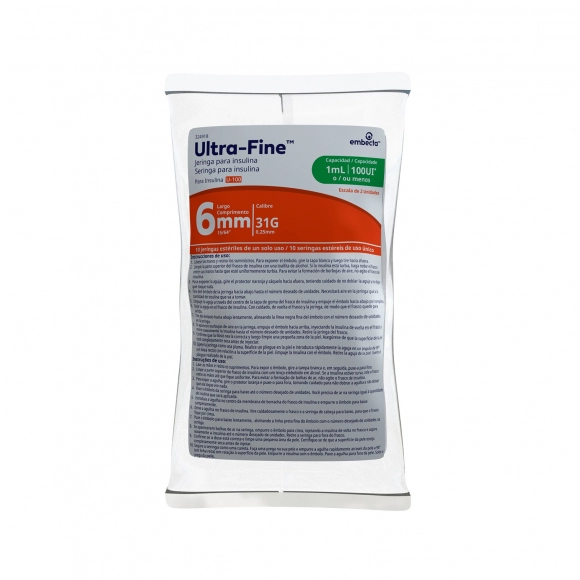 SERINGA PARA INSULINA ULTRA-FINE DESCARTÁVEL 1.0ML 6MM C/10 EMBECTA