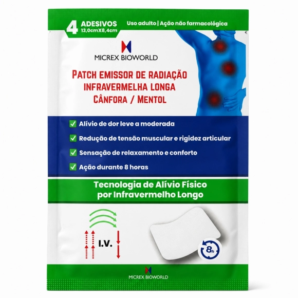 ADESIVO PATCH EMPLASTRO INFRAVERMELHO 13X8,4 C/4 MICREX