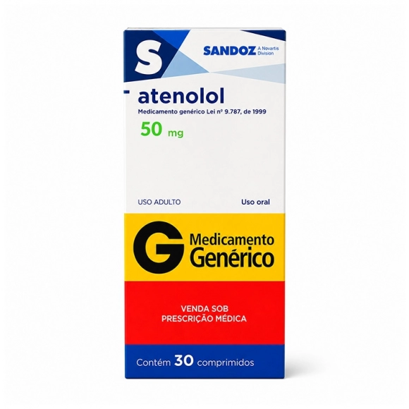 ATENOLOL 50MG + CLORTALIDONA 12,5MG 30COM SANDOZ