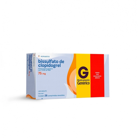 CLOPIDOGREL 75MG 28COM NOVARTIS