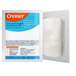COMPRESSA GAZE ESTÉRIL 10X10 13FIOS C/10 CREMER
