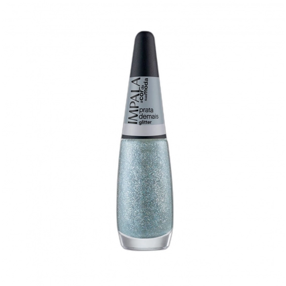 ESMALTE IMPALA GLITTER A COR DA MODA PRATA DEMAIS BL MUNDIAL