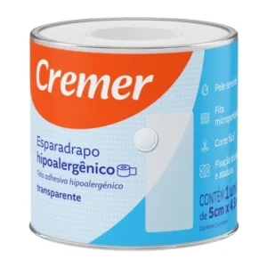 ESPARADRAPO HIPOALERGÊNICO TRANSPARENTE 5.0CMX4.5M CREMER