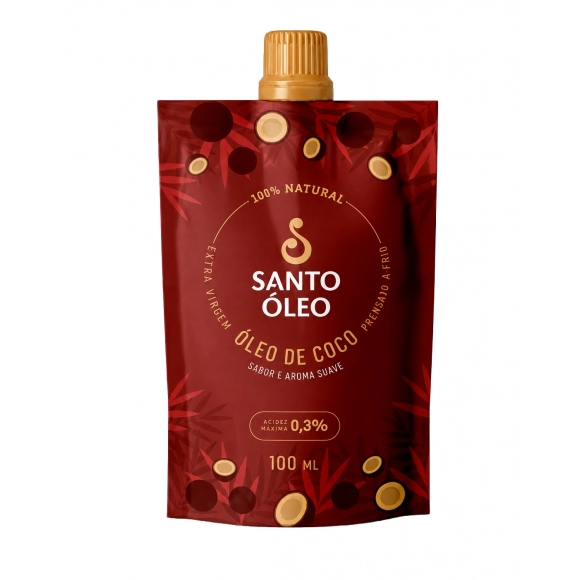 ÓLEO DE COCO EXTRAVIRGEM PELÍCULA 100ML SANTO ÓLEO