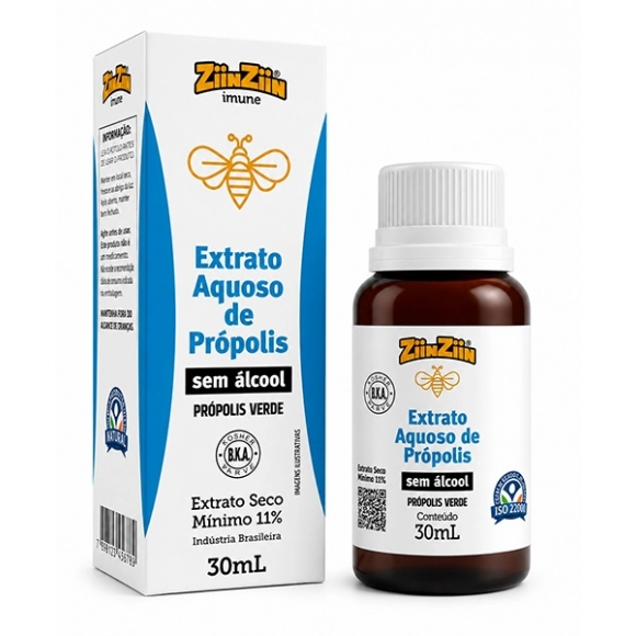 PROPOLIS EXTRATO VERDE AQUOSO GOTAS 30ML ZIINZIIN