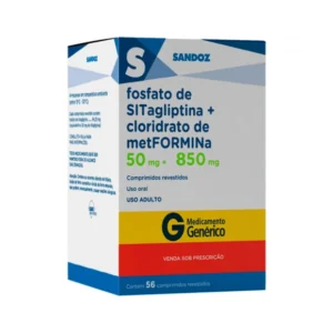 SITAGLIPTINA 50MG + CLORIDRATO DE METFORMINA 850MG 56COM SANDOZ