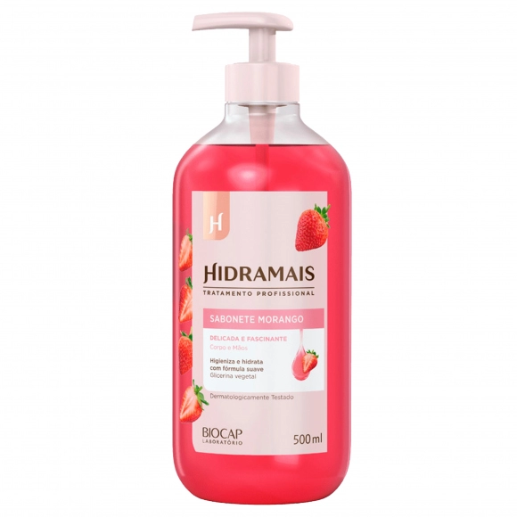 SABONETE LÍQUIDO MORANGO 500ML HIDRAMAIS