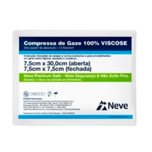 COMPRESSA GAZE ESTÉRIL 7,5X7,5 13FIOS C/10 VISCOSE NEVE