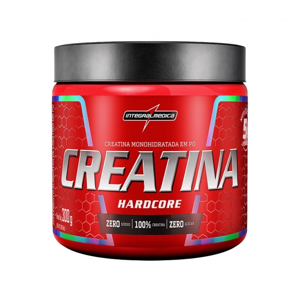 CREATINA EM PÓ HARDCORE 100% PURA 300G INTEGRALMEDICA