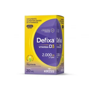 DEFIXA VITAMINA D3 2000UI GOTAS MAÇÃ VERDE 20ML KRESS