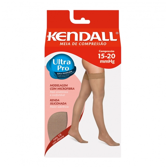 MEIA 7/8 15/20 MÉDIA COMPRESSÃO COM PONTEIRA COM RENDA MEL G 1933 KENDALL