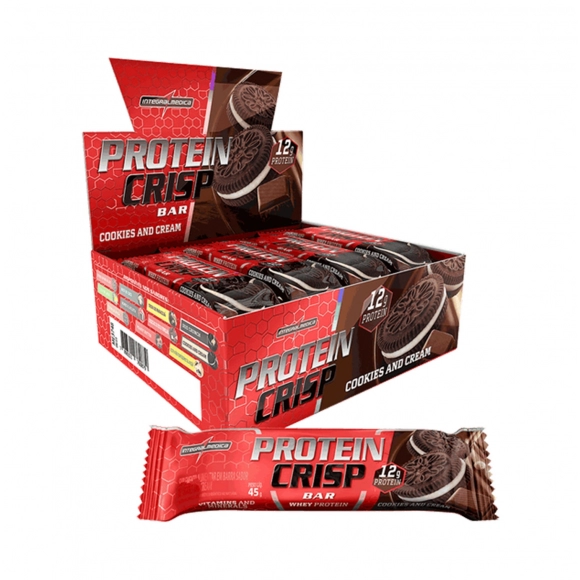 PROTEIN CRISP BAR COOKIES AND CREAM 12UN 540G INTEGRALMEDICA