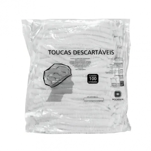 TOUCA BRANCA PACOTE C/100 DESCARPACK