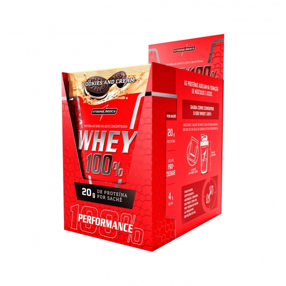 WHEY 100% PURE COOKIES AND CREAM DISPLAY C/10 SACHES 30G INTEGRALMEDICA
