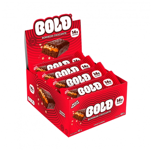 BARRA DE PROTEÍNA BOMBOM CROCANTE C/12 40G BOLD