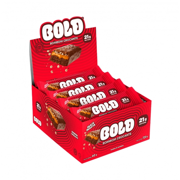 BARRA DE PROTEÍNA BOMBOM CROCANTE C/12 60G BOLD