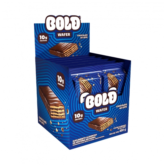 BARRA DE PROTEÍNA WAFER CHOCOLATE AO LEITE C/12 40G BOLD