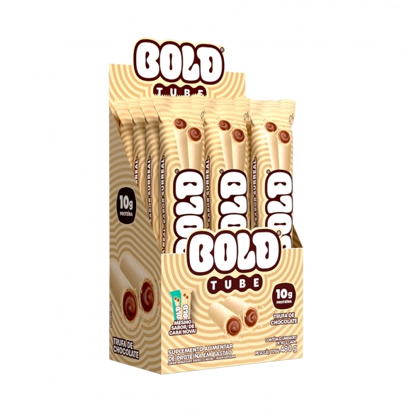 BARRA DE PROTEÍNA TUBE TRUFA DE CHOCOLATE C/12 40G BOLD