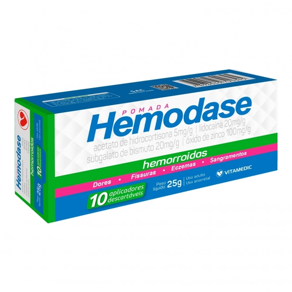 HEMODASE POMADA 10 APLICADORES 25G VITAMEDIC