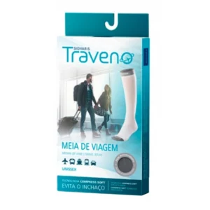 MEIA 3/4 15/20 TRAVENO UNISEX C/P P 170 BRANCA SIGVARIS