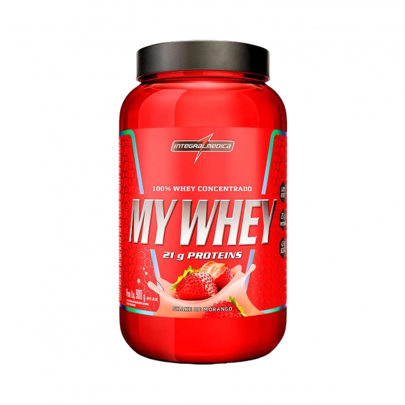 MY WHEY SHAKE DE MORANGO 900G INTEGRALMEDICA