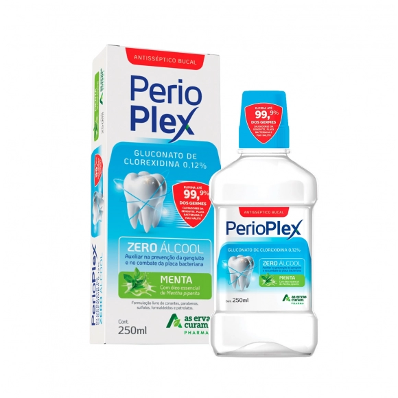 PERIOPLEX ANTISSÉPTICO BUCAL MENTA ZERO ÁLCOOL 250ML AS ERVAS CURAM
