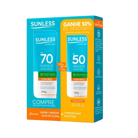 PROMOÇÃO CORPORAL FPS50 200G+PROTETOR CORPORAL FPS50 120G SUNLESS