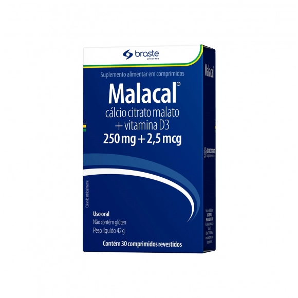 MALACAL  250MG + 2,5MCG 30COMP BRASTERAPICA