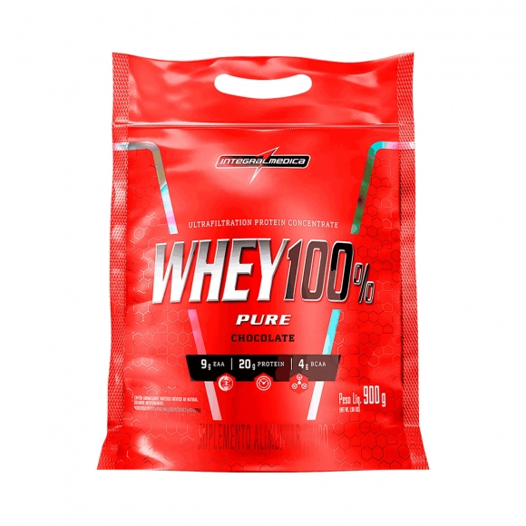 WHEY 100% PURE CHOCOLATE REFIL 900G INTEGRALMEDICA